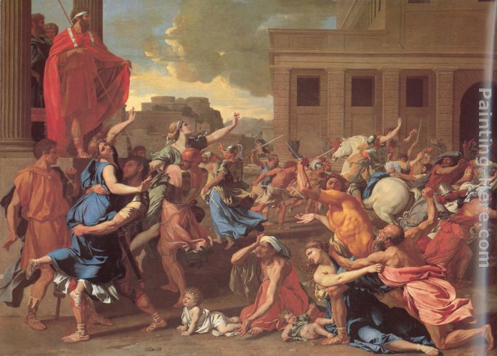 The Rape of the Sabine Women painting - Nicolas Poussin The Rape of the Sabine Women art painting